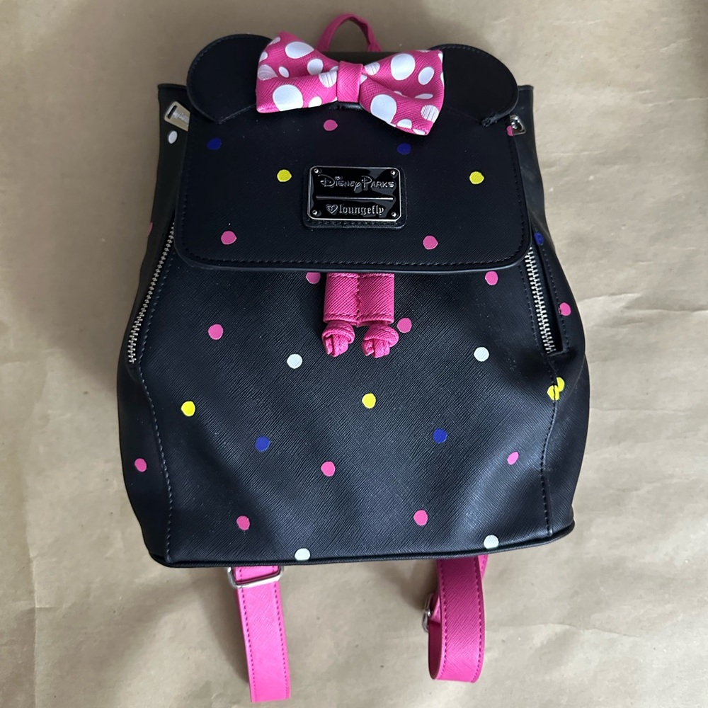 Disney Parks Loungefly Rock The Dots Minnie Mouse Bow Backpack